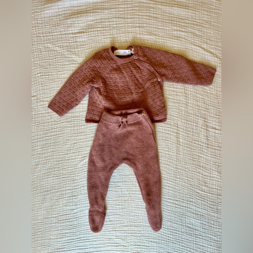 Zara baby sweater set- rose color